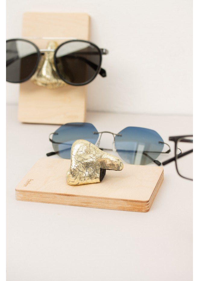 Golden Nose Stand for Glasses and Sunglasses (Wall- mounted)