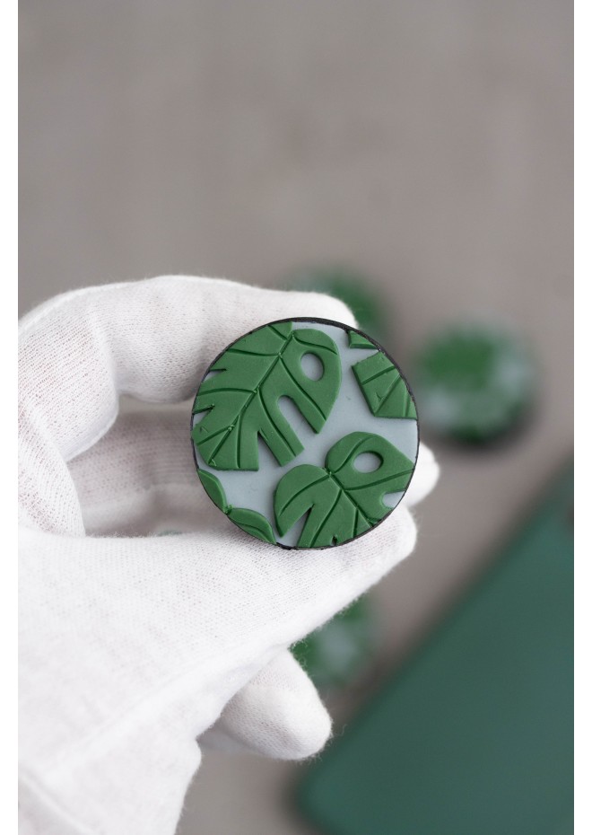 Green Monstera Phone Grip