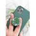 Green Monstera phone grip, Artichoke accessory phone holder, cellphone cover accessory, phone grip, polymer clay phone grip, Monstera