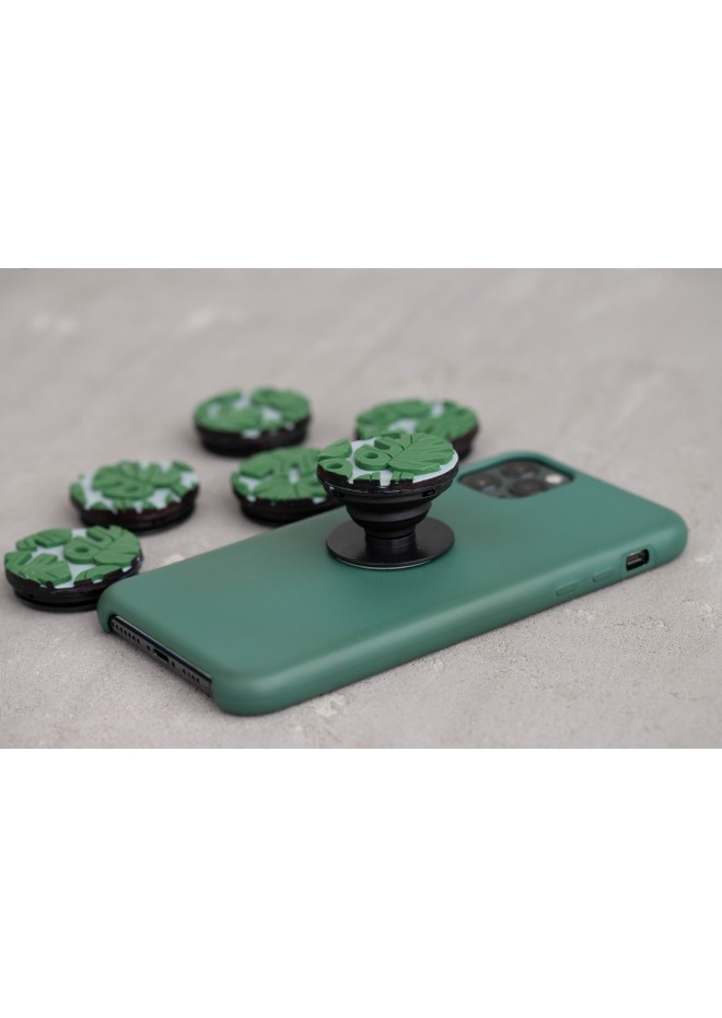 Green Monstera Phone Grip