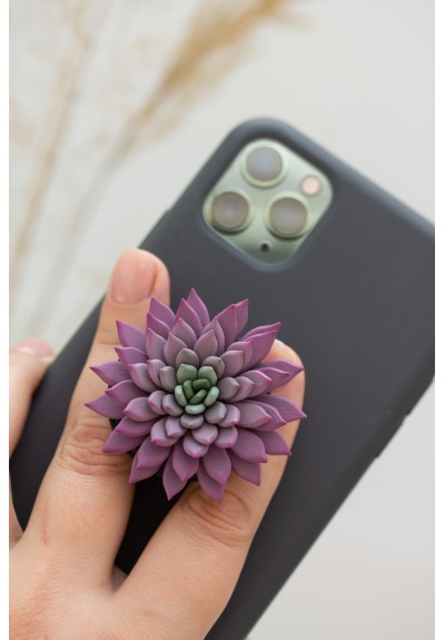 Purple Succulent Phone Grip Holder/Beautiful Mobile Grip
