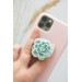 Succulent phone grip, echeveria accessory phone holder, cellphone cover accessory, phone grip, polymer clay phone grip, succulent