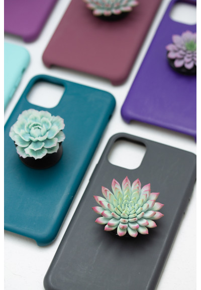 Light Blue Succulent Phone Grip Holder Beautiful Mobile Grip