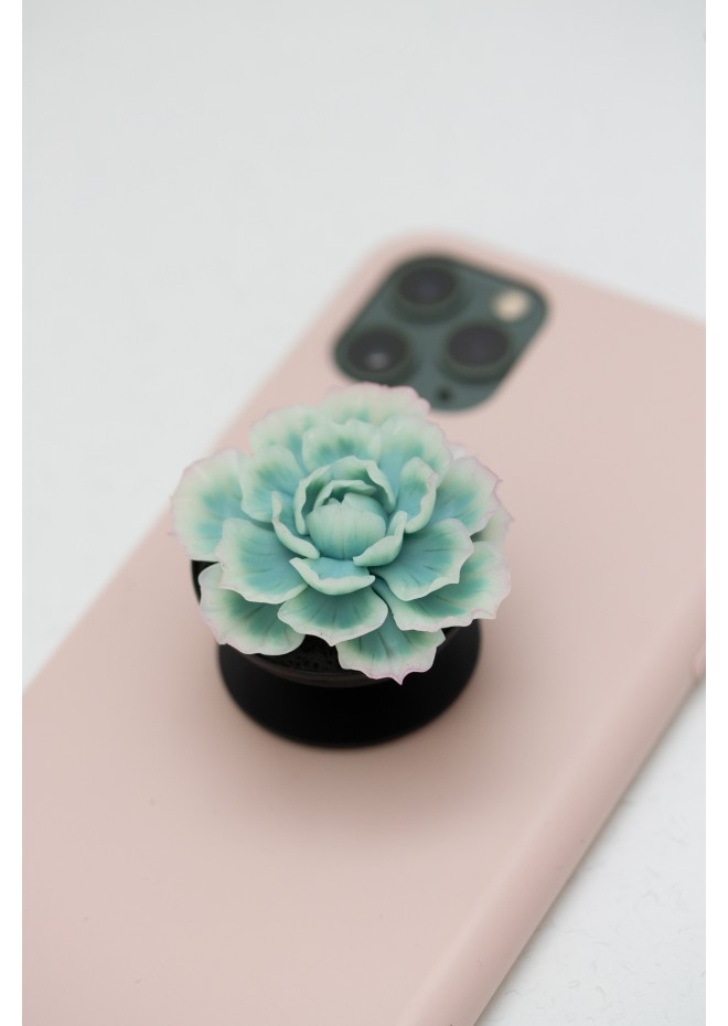 Succulent phone grip, echeveria accessory phone holder, cellphone cover accessory, phone grip, polymer clay phone grip, succulent