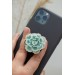 Succulent phone grip, echeveria accessory phone holder, cellphone cover accessory, phone grip, polymer clay phone grip, succulent