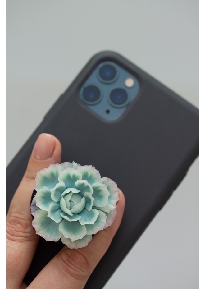Succulent phone grip, echeveria accessory phone holder, cellphone cover accessory, phone grip, polymer clay phone grip, succulent
