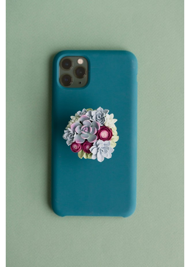 Green, Blue, and Purple Succulent Phone Grip