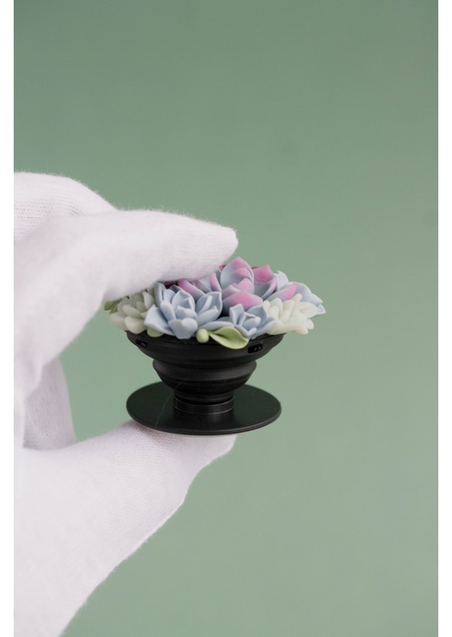 Green, Blue, and Purple Succulent Phone Grip