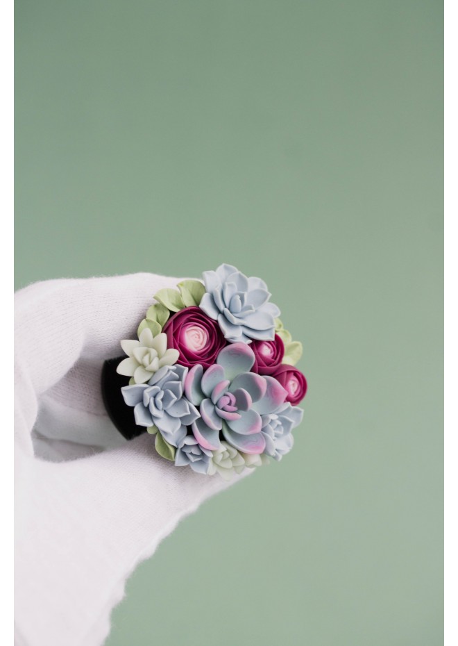 Green, Blue, and Purple Succulent Phone Grip