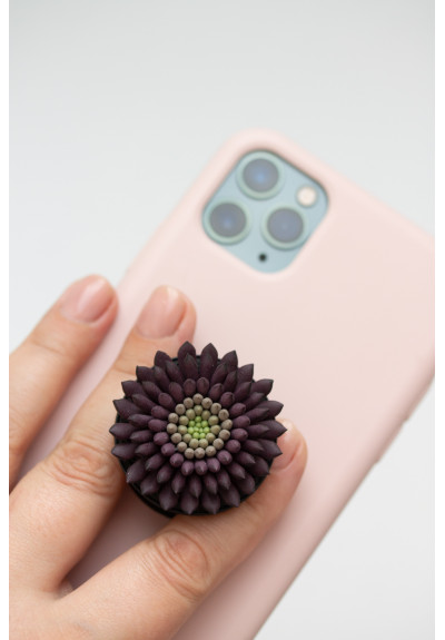 Black Succulent Phone Grip Holder Beautiful Mobile Grip