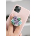 Purple, Green, Blue, and White Succulent Phone Grip