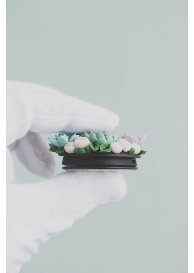 Purple, Green, Blue, and White Succulent Phone Grip