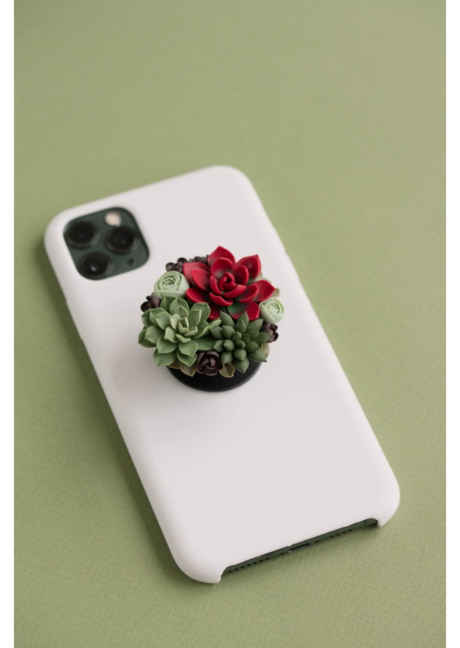 Red and Green Succulent Phone Grip