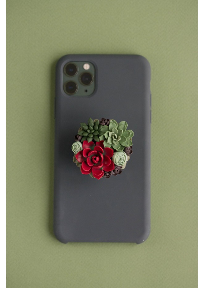 Red and Green Succulent Phone Grip