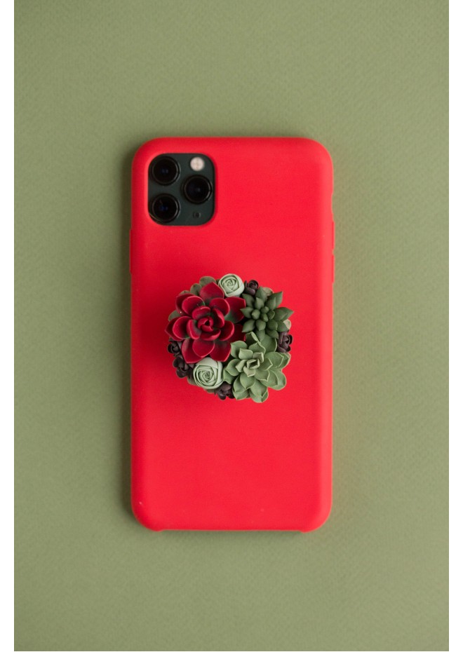 Red and Green Succulent Phone Grip