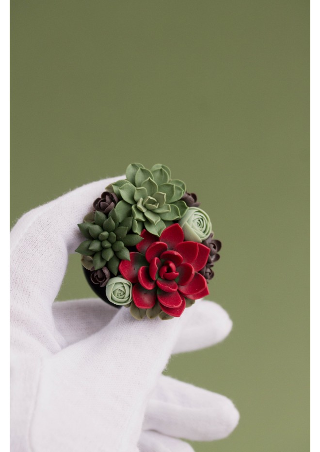 Red and Green Succulent Phone Grip