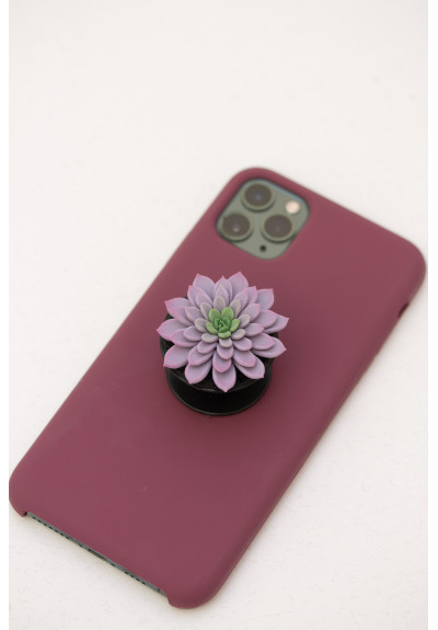 Purple Succulent Phone Grip Holder Beautiful Mobile Grip