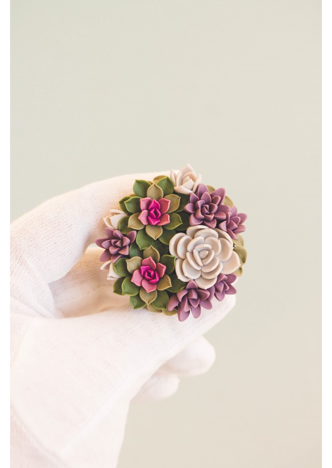 Green and Pink, Purple, and Grey Succulent Phone Grip