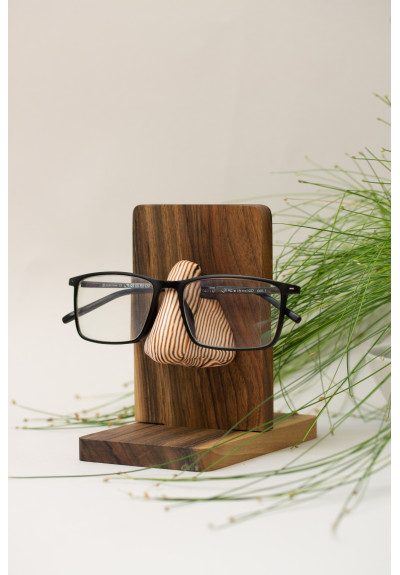 Striped Brown Nose Stand for Glasses and Sunglasses (Wall-mounted or Desk-mounted)