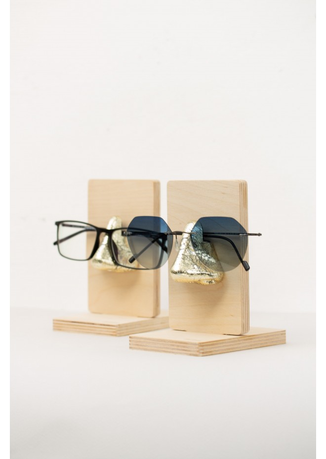 Golden Nose Stand for Glasses and Sunglasses (Desk- mounted)