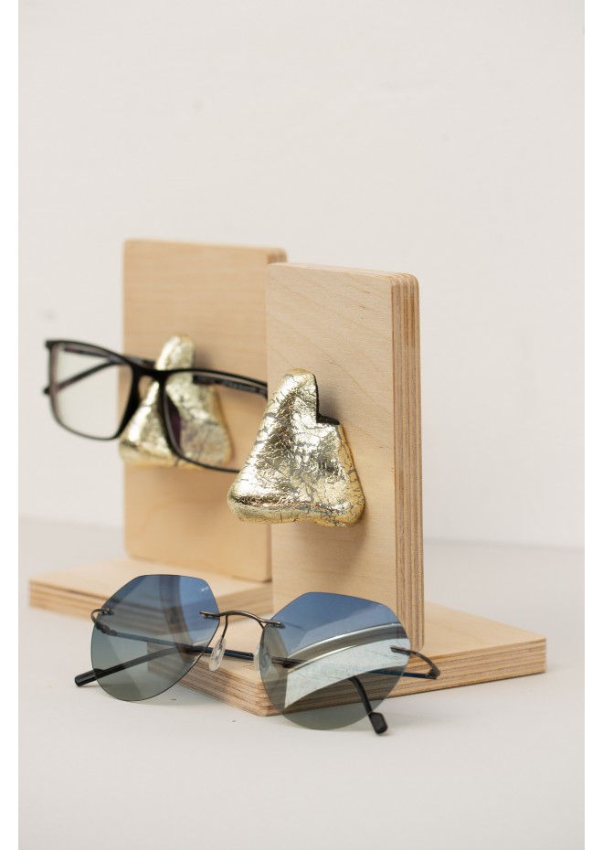 Golden Nose Stand for Glasses and Sunglasses (Desk- mounted)