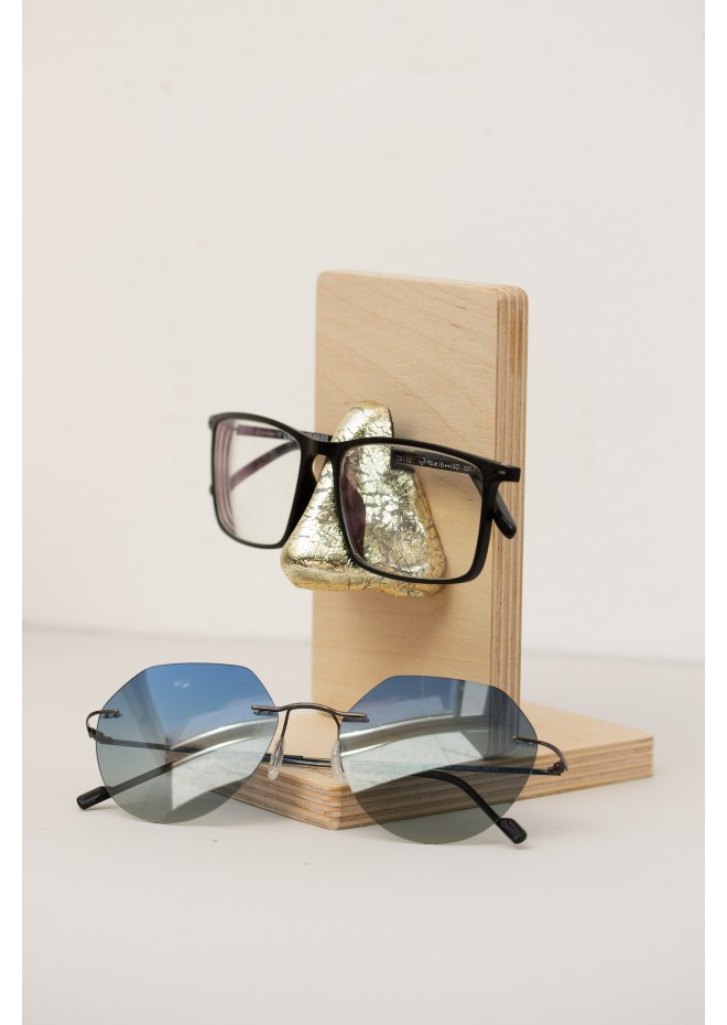 Golden Nose Stand for Glasses and Sunglasses (Desk- mounted)