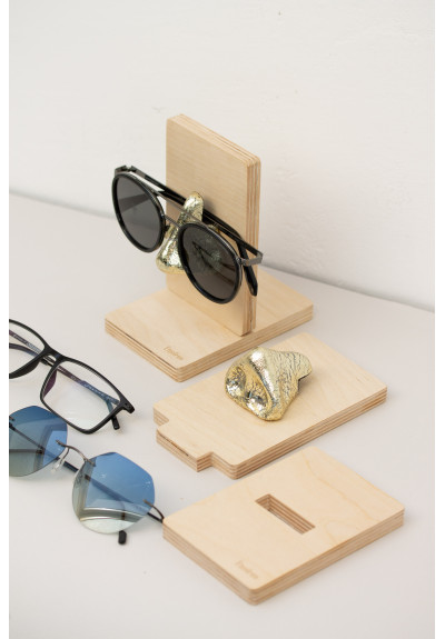 Golden Nose Stand for Glasses and Sunglasses (Desk- mounted)