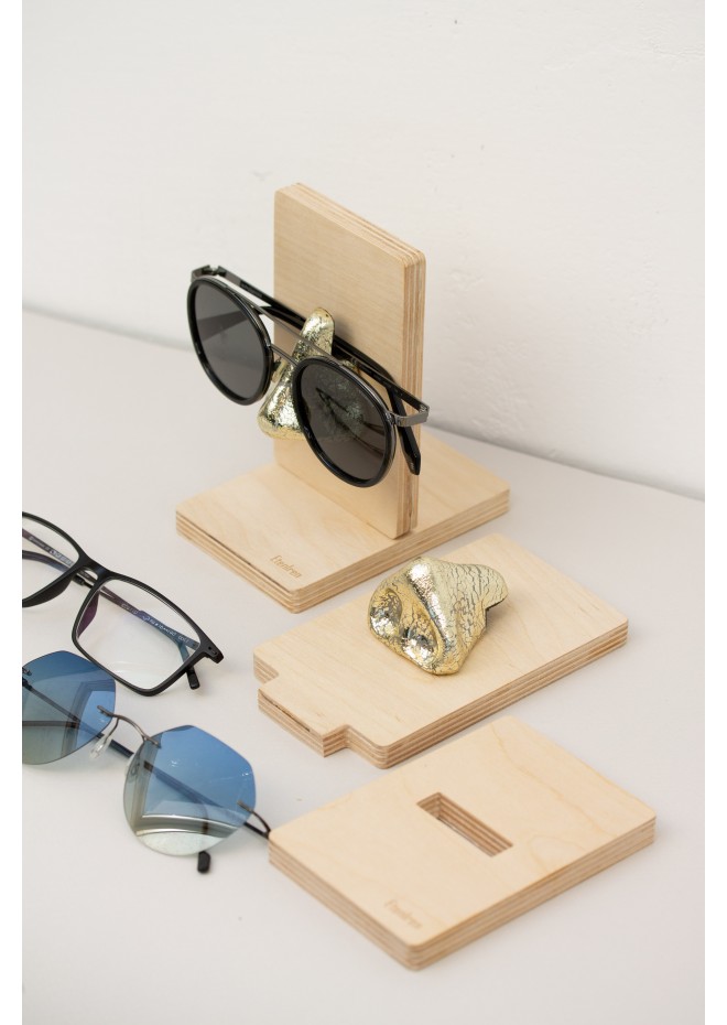 Golden Nose Stand for Glasses and Sunglasses (Desk- mounted)