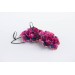 Purple gold Flowers Statement earrings, polymer clay earrings