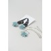 Blue Succulent Dangle Earrings