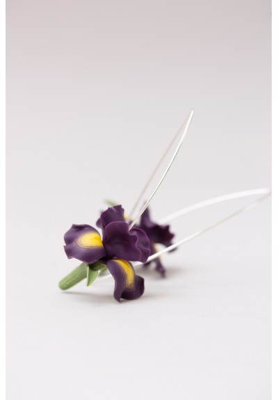 Purple Iris Drop Earring