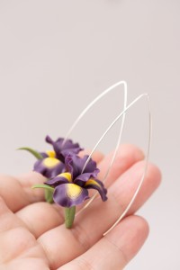 Purple Iris Drop Earring