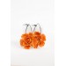 Orange gold Flowers Statement earrings, polymer clay earrings