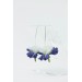 Blue Iris Flower dangle earrings, lightweight and comfortable earrings, made from polymer clay, by EtenIren