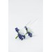 Blue Iris Flower dangle earrings, lightweight and comfortable earrings, made from polymer clay, by EtenIren