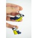 Titmouse birds dandle earrings, made from polymer clay, by EtenIren