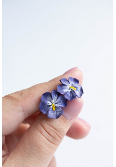 Pansy/Clip-on Earrings