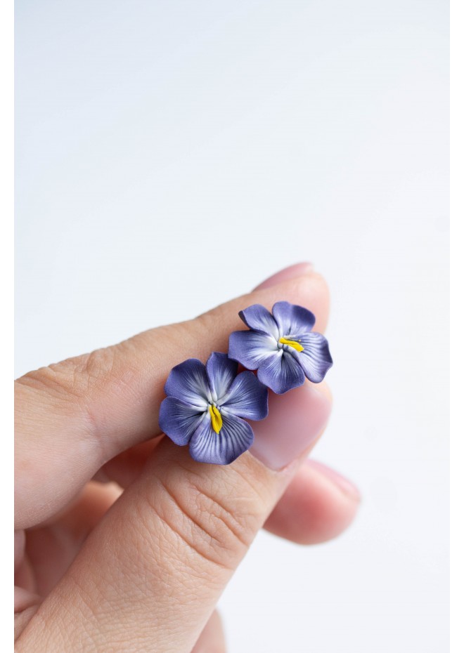 Pansy/Clip-on Earrings