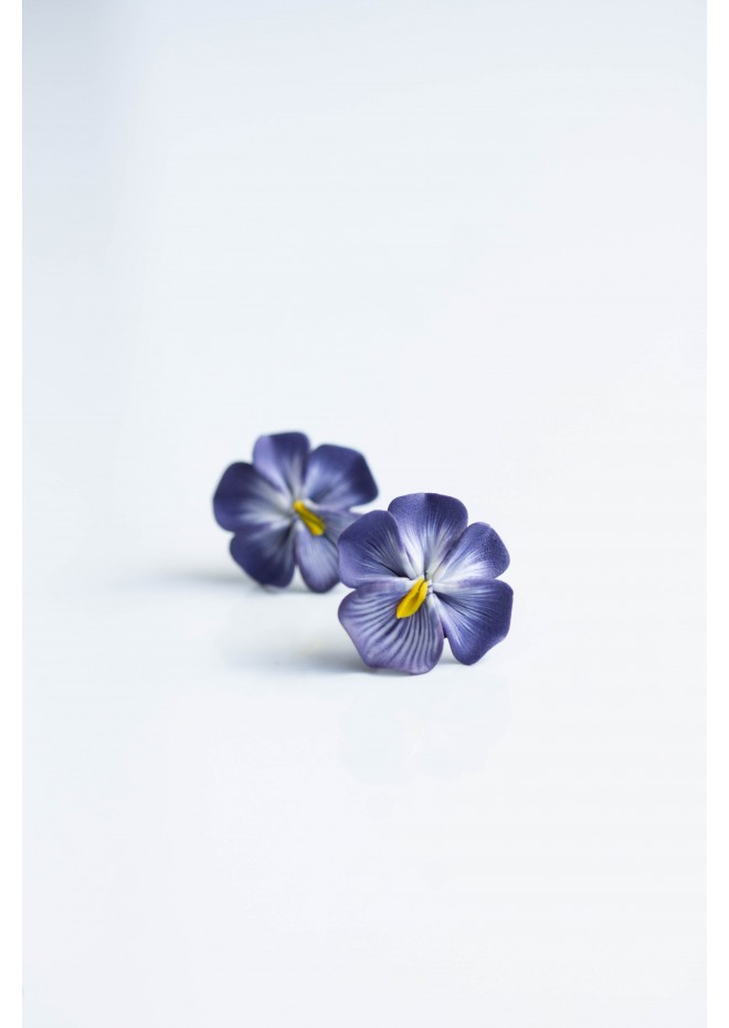 Pansy/Clip-on Earrings