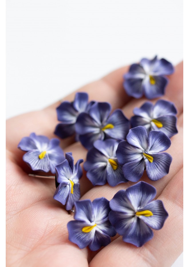 Pansy/Clip-on Earrings