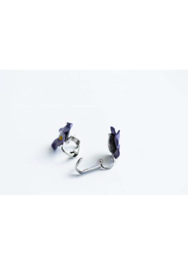 Pansy/Clip-on Earrings