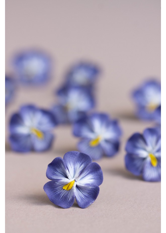 Pansy/Clip-on Earrings