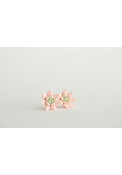 Pink Hypoallergenic Succulent Studs