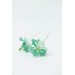 Mint Iris Flower dangle earrings, lightweight and comfortable earrings, made from polymer clay, by EtenIren