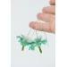 Mint Iris Flower dangle earrings, lightweight and comfortable earrings, made from polymer clay, by EtenIren