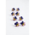 Pansy Earrings Stud Clip-on earrings - Flower Stud Earrings Jewelry, Bridal and Bridesmaid Earrings, Hypoallergenic Studs