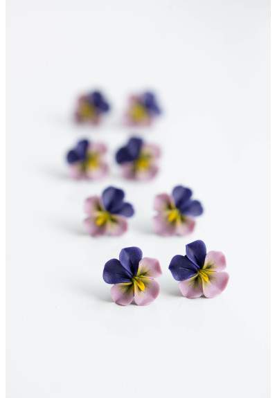 Pansy/Clip-on Earrings