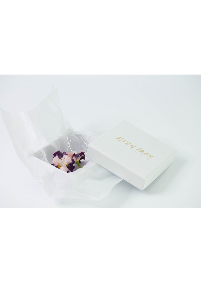 Purple Pink Iris Flower dangle earrings, lightweight and comfortable earrings, made from polymer clay, by EtenIren