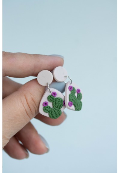 Succulent Stud Dangle Earrings Set of 2