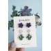 Succulent Stud Dangle Earrings Set of 2 - Green Blue Echeveria Plant Hypoallergenic Earrings Drop Succulent Jewelry Gift Plant Lover Gift
